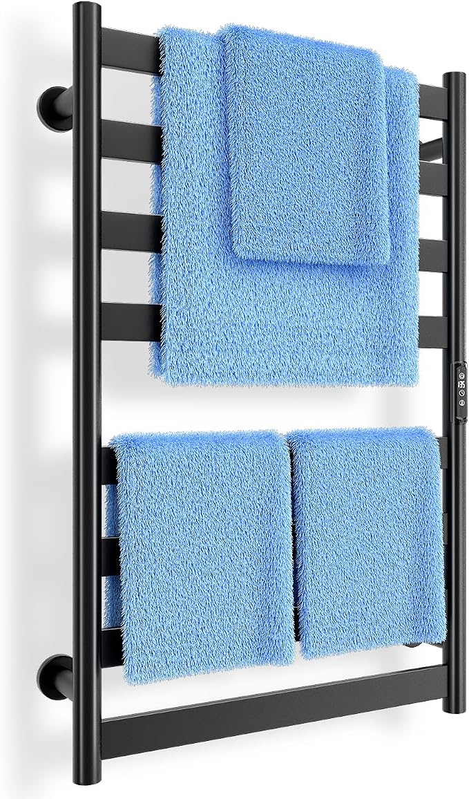 Poloma Paraheeter Towel Warmer, Heated Towel Rack, Towel Warmer Racks for Bathroom, Towel Dryer, Towel Heater, Wall Mounted, Matt Black, CSA Certified.