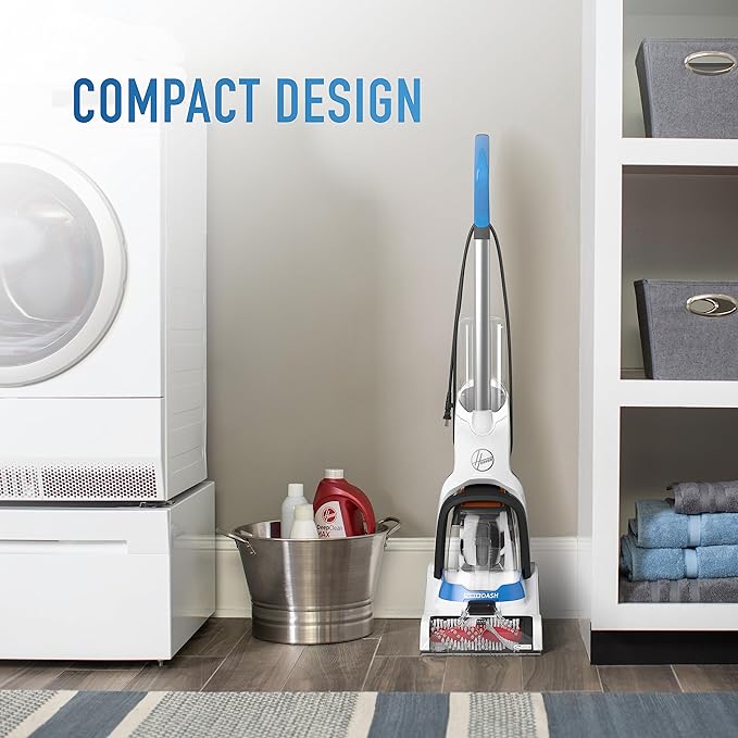 Hoover PowerDash Pet Compact Carpet Cleaner Machine, Lightweight Design, HeatForce Fast Drying, Antimicrobial Brush Roll, Pair with a Hoover Carpet Cleaner Solution