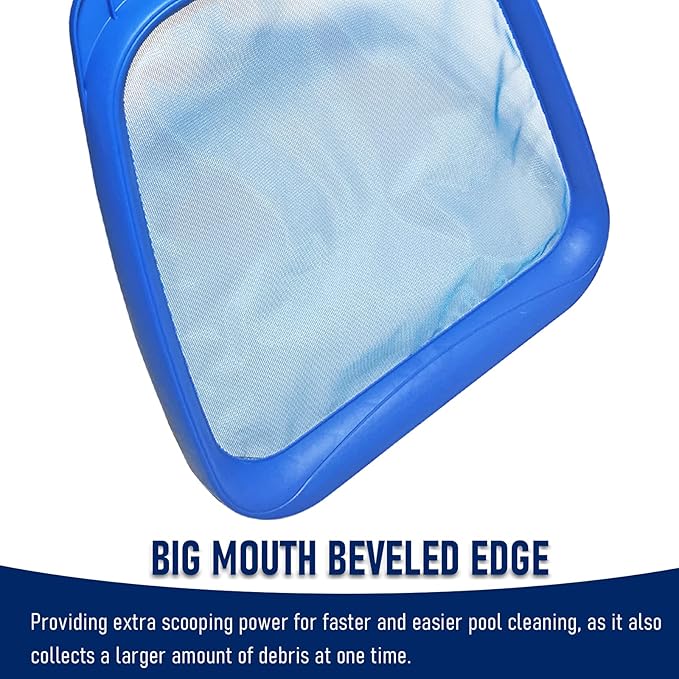 Poolvio Double-Layer Pool Rake & 13.5'' Pool Skimmer Net
