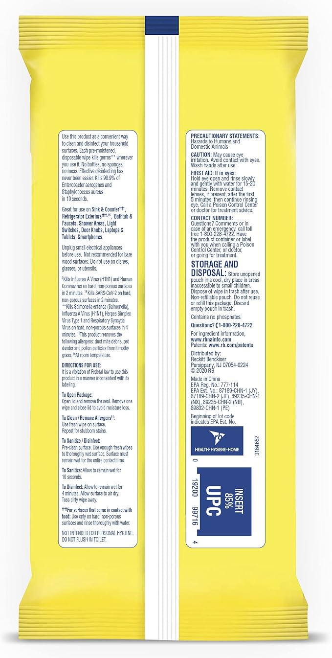 Lysol Disinfecting Handi-Pack Wipes, Lemon and Lime Blossom, 480 Count