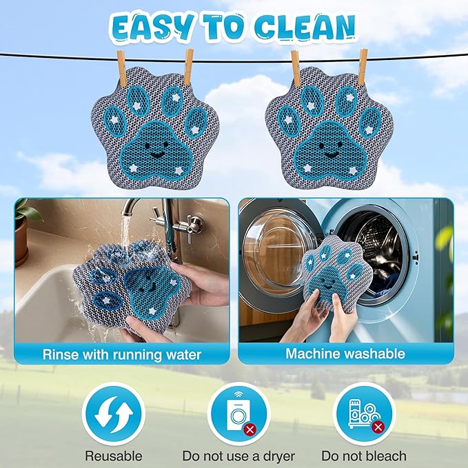Ray Hot Tub Scum Absorber - Reusable Stingray Floating Spa Sponge & Oil Remover with Optional Tether - Washable Devilfish Oil Absorbing Sponge for Jacuzzi, Pool, and Bath (Paw 2 Pack)