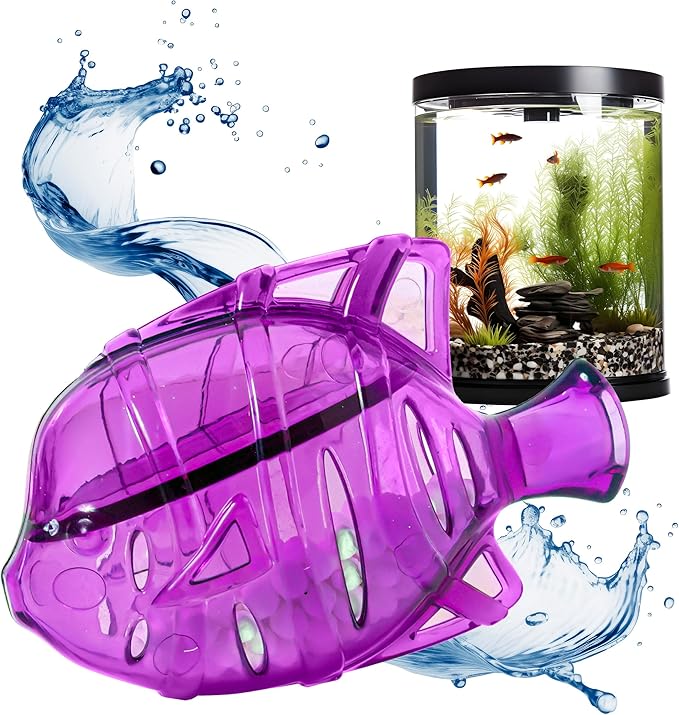 Clarence the Clarifier Fish - 2 pk, Purple - Aquarium Treatment, Clear Cloudy Fresh-Saltwater, Fish-Plant Safe, 10gal Tank Maintenance Each