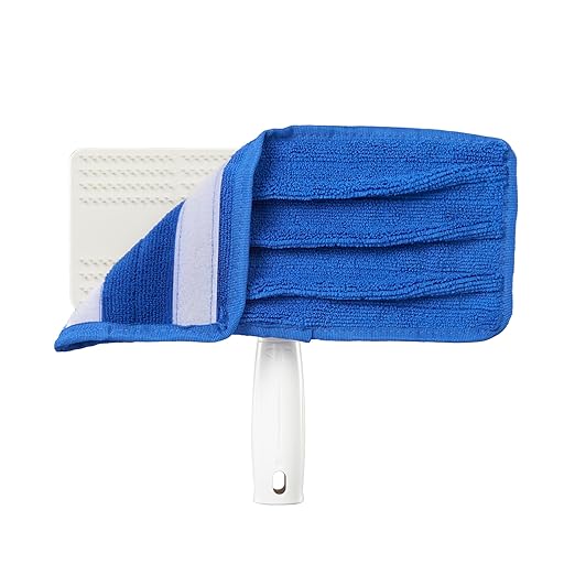 Unger Speed Clean with 4ft Pole and Extra Reusable Pads, Indoor Window Cleaner, Household Cleaning Supplies, Works with Glass and Natural Cleaners and Solutions, Attracts Dust and Dirt