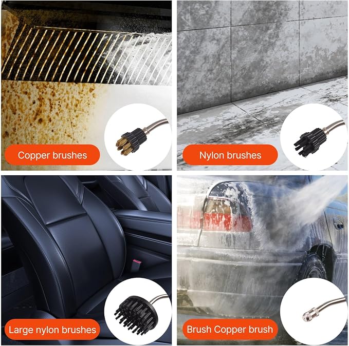 1700W High Pressure Steam Cleaner, Handheld Tankless Steamer with Hot & Cold Water Modes for Home & Auto Detailing - Cleans Tile Grout, Kitchen Grease, Floor Gaps (US Plug-Blue)
