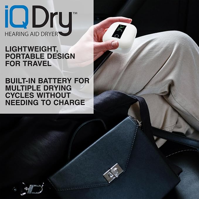 iQDry by Dry & Store | Fastest Hearing Aid Dryer & Dehumidifier | 15-Minute Rapid Dehumidification | Removes Moisture from Hearing Aids, AirPods, Earbuds, and Amplifiers