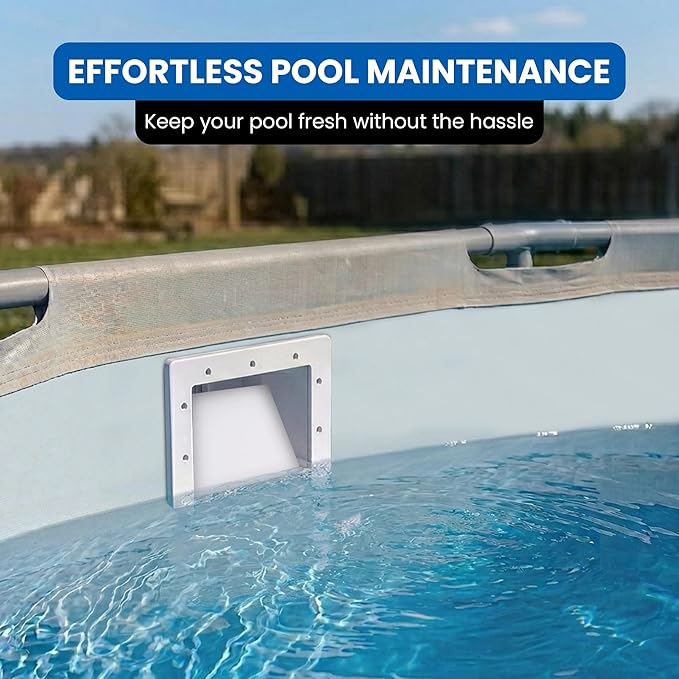 JED Pool Tools 45-400 Square Mouth Thru-The-Wall Skimmer & Accessory Kit for Above Ground Pool and Pool Cleaning Supplies, Made in USA