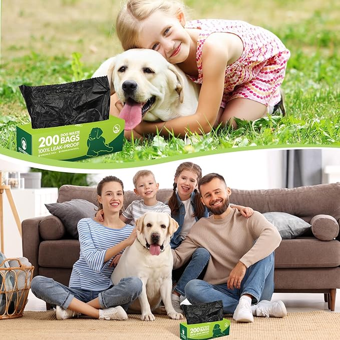 Sherr 6 Boxed Rolls 1200 Counts Dog Poop Bags Bulk Leak Proof Dog Doggy Poop Pet Waste Bags for Puppy Pets Outdoor Walking and Travel