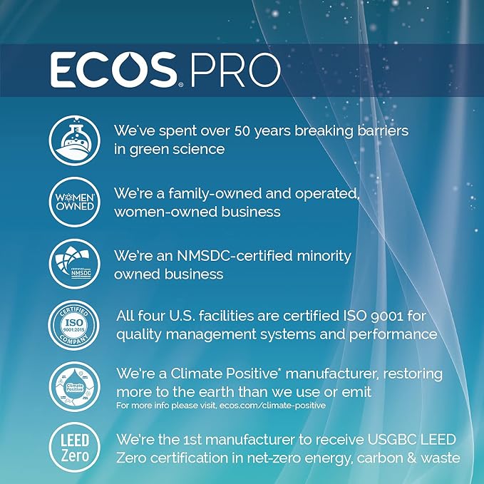 ECOS PRO Liquid Laundry Detergent 2 Ct, Free & Clear, Concentrated & Ideal for Commercial & Industrial Use, Unscented, PL9371/02, 170 fl oz (Pack of 2)