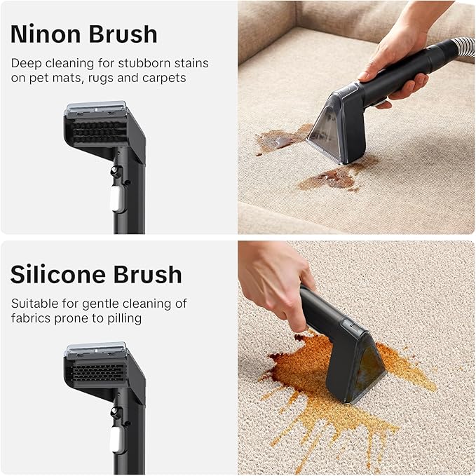 Lubluelu Upholstery Cleaner Machine 600W Motor - 20Kpa Suction, Portable Handheld Carpet Cleaner with Self-Cleaning and Long Hose for Pet Stains, Couch, Car Seats and Area Rugs