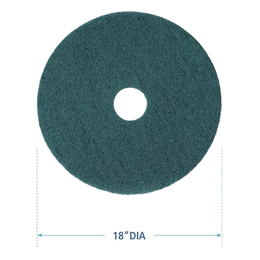 Boardwalk BWK4018GRE 18 in. Diameter Heavy-Duty Scrubbing Floor Pads - Green (5/Carton)