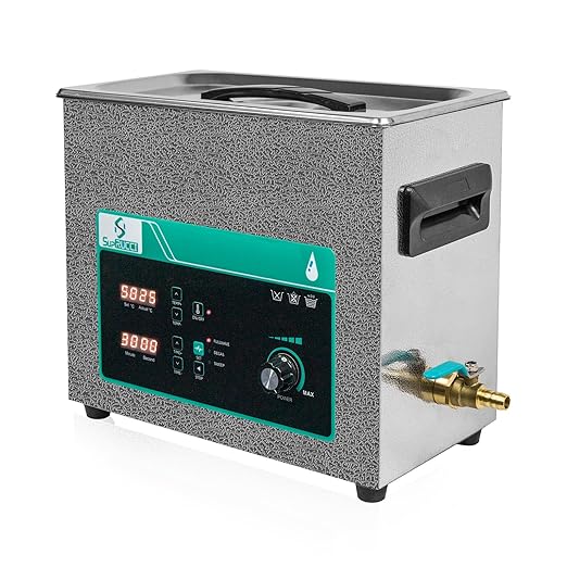 Ultrasonic Cleaner 6L, Sweep Function, 180W Power Adjustable Ultrasonic Parts Cleaner for Cleaning Carburetor, Metal Engine Parts, Gun, Oil Filter, Bike Chain, Gear, Eyewear, Watch, Jewelry