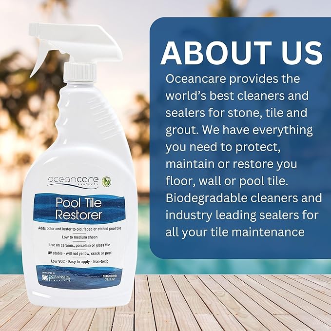 Pool Tile Restorer Quart Trigger Spray | Restore & Enhance Pool Tile Color | Low VOC Surface Treatment