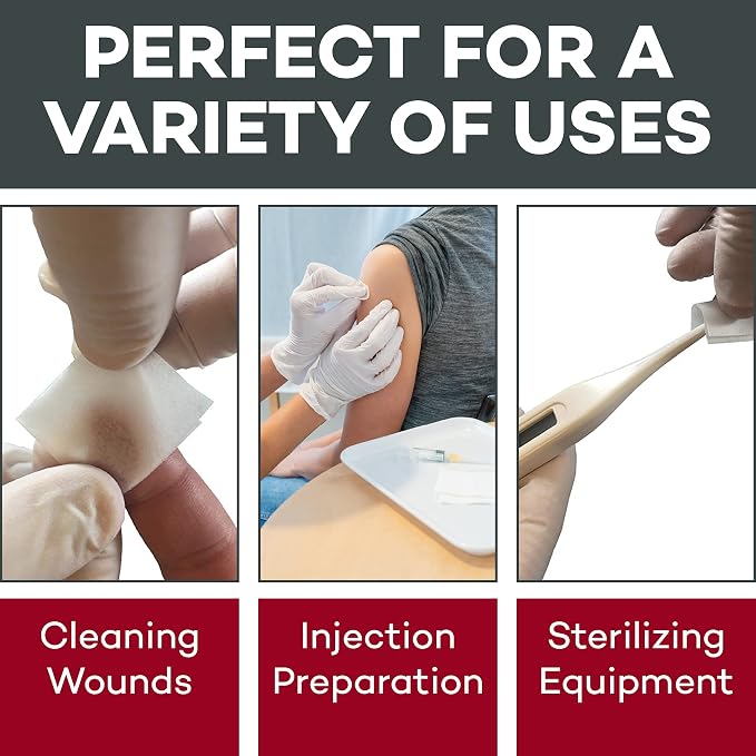 Dealmed Alcohol Prep Pads – 2000 Count Medium Latex-Free Gamma Sterilized Antiseptic Wipes, Wound Care Products for First Aid Kits, Home, and Medical Facilities (Pack of 3)