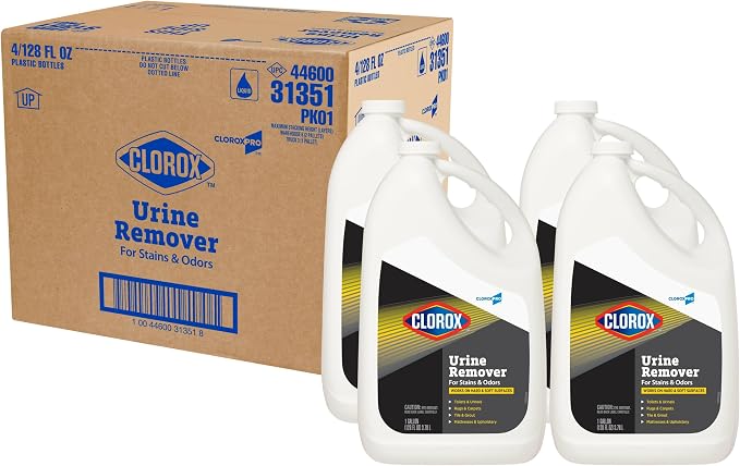 CloroxPro Urine Remover for Stains and Odors Refill, 128 Ounces Each, Pack of 4 (Package May Vary)