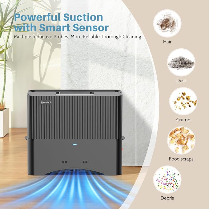 Keenhot Touchless Vacuum Automatic Dustpan - 20Kpa Suction Ultra Fast & Powerful Hair Vacuum for Sweeping Salons Pet Hair Food Dirt Home Kitchen, Compact Space-Saving Electric Canister Vacuum Cleaner