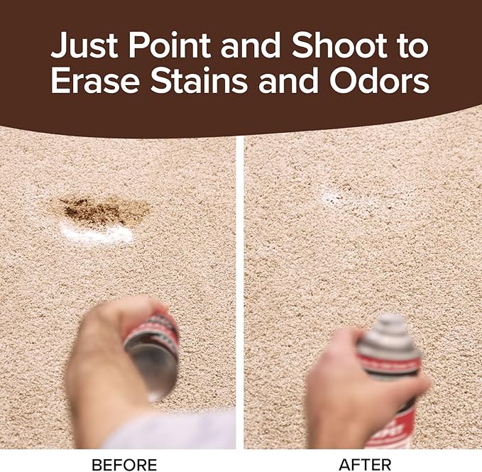 Bull Shot Carpet Spot & Stain Remover, AS SEEN ON TV, Made In USA, Just Point & Spray, Stain-Lifting Foam-Action, Coffee, Soda, Wine, Grease, New & Old Stains & More