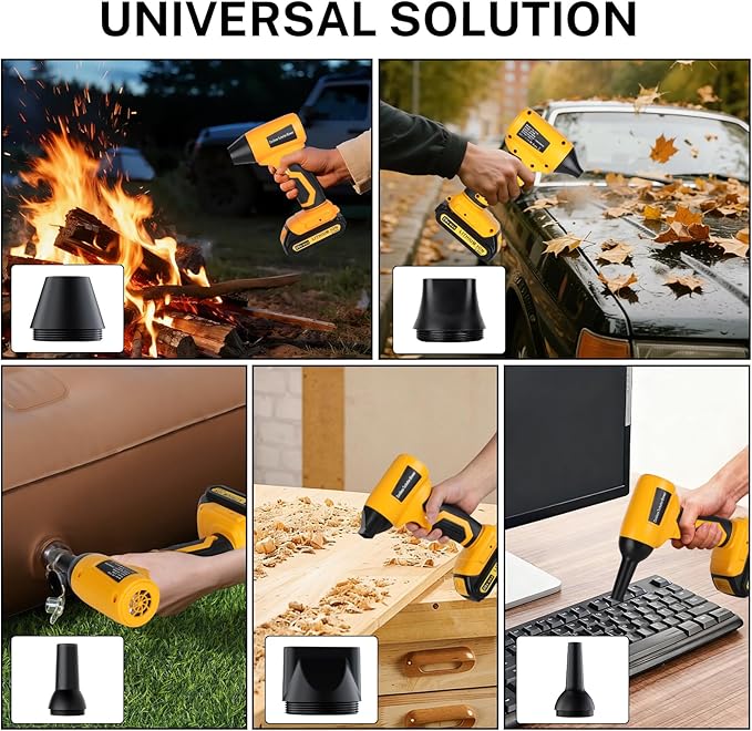 Cordless Dust Blower Compatible with Dewalt 20V Max Battery, Handhled Leaf Blower Electric Compressed Air Duster Turbo Jet Fan with Nozzles for Blowing Leaves and Dust(Battery Not Included)