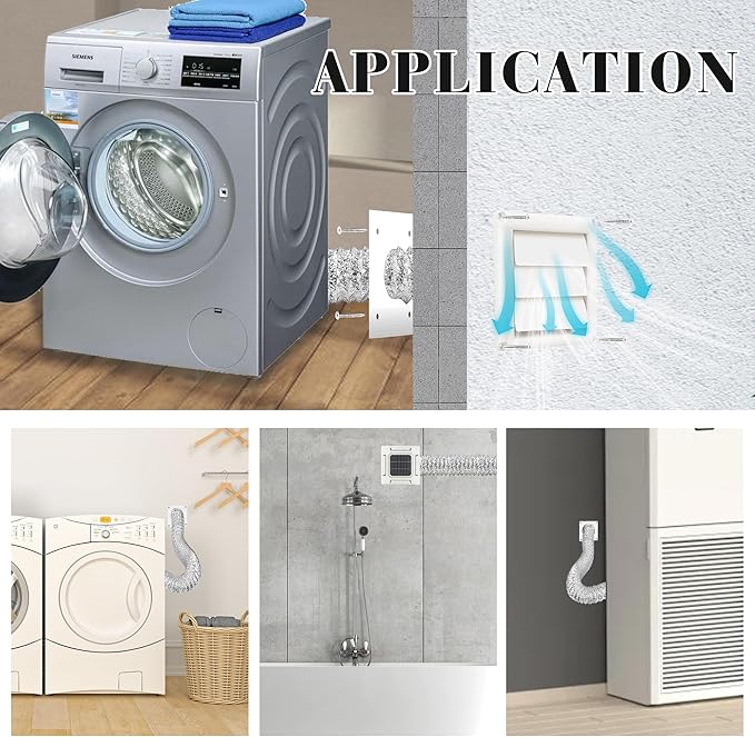 4 Inch Dryer Vent Kit Through Wall with Hose/Duct Connector/Wall Plate, Dryer Vent Hose Connector Wall Ducting Kit for Bathroom Ventilation Fans Exhaust,Ceiling Washer Air Circulation Coldairsoap