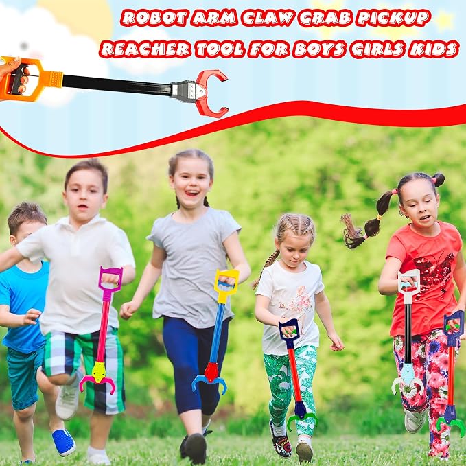 6 Pcs Interactive Grabber Toy Flexible Robot Hand and Robotic Claw Hand Claws for Kids Early Grasping Learning and Garbage Picker Toys