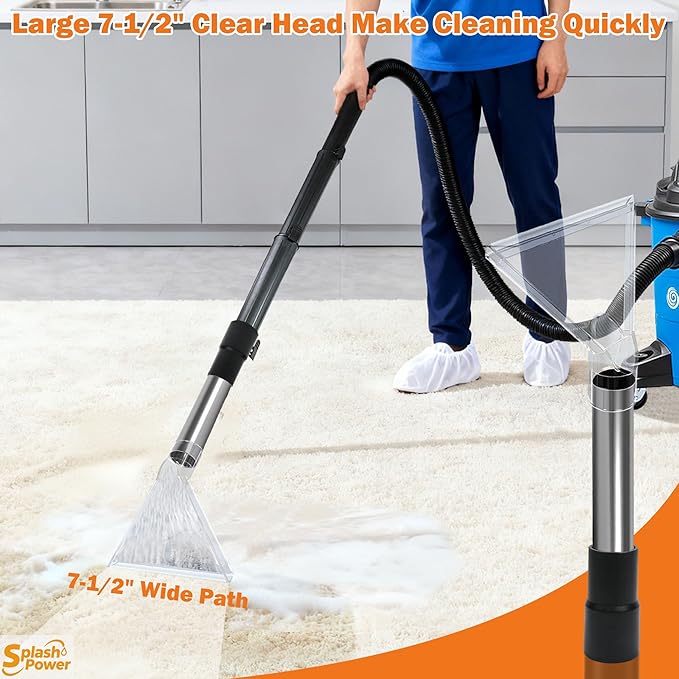 Shop Vac Extractor Attachment Kit – Fits All Shop Vacs Includes 2-1/2", 1-7/8" and 1-1/4" Adapter Large for Carpet Cleaning Auto Detailing Wet-Dry Vacuum Extractor Accessory (Large)