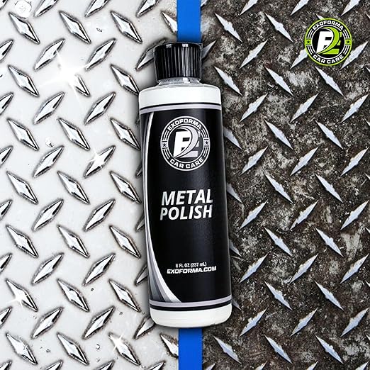 ExoForma Metal Polish Cleaner Cream - Car Chrome Cleaner & Polish | Metal Polishing Compound That Restores Chrome, Revive The Shine, 8 Oz
