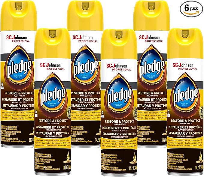 SC Johnson Professional, Pledge Revive It, Moisturizes and Revitalizes Surfaces, Aerosol, 14.2 Oz (Pack Of 6)