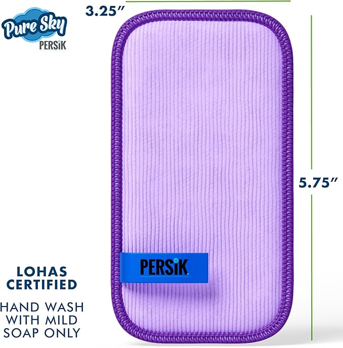Pure-Sky Eyeglass Cleaner Cloth – Streak Free Ultra Microfiber Eyeglass Cleaner Wipes - Leaves no Wiping Marks - [3 Pack] - Cleans Lenses, Glasses, Screens, Cameras, Cell Phone, Eyeglasses, Tablets