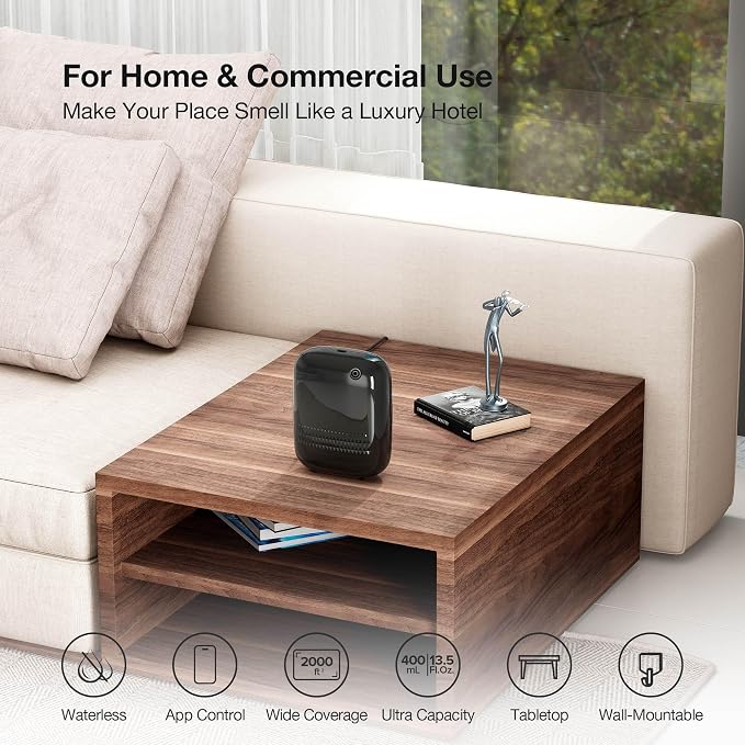 Smart Scent Air Machine ANW Black + 100mL Hotel-RZC Scent Essential Oil