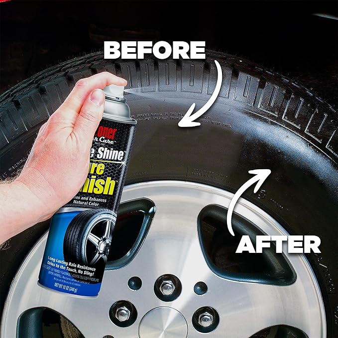 Stoner Car Care 91094-2PK More Shine Tire Finish – Tire Shine Spray Restores Deep Matte Black Finish with Long-Lasting Rain-Resistant Protection, Dry-to-Touch – 12 oz (Pack of 2)