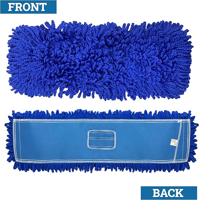 Kleen Handler 24 inch Microfiber Dust Mop | Medium Washable Commercial Mop Head Replacement, Pack of 12