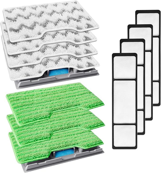 KEEPOW Reusable Mop Pads Refills, Mop Replacement Pads Compatible with Mop VM252 VM200 VC205 VM250 /QM250 VM190 VM200P12, Hardwood Floor Mop Pad with Upgraded Dirt Chamber
