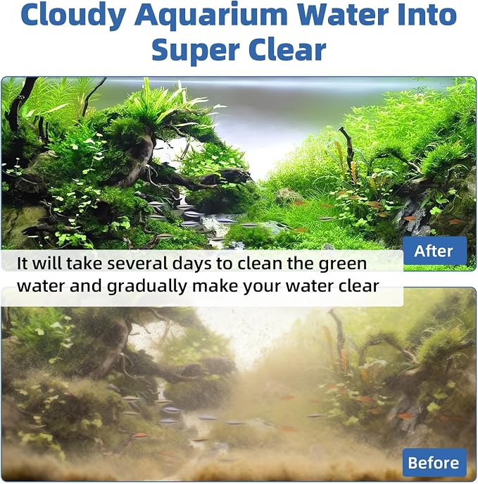 hygger 5W Aquarium U-V Light with Timer, 360° Protective Shield Clean Light for Crystal Clear Green Water, Submersible Fish Tank Cleaner for 10–40 Gallon Freshwater & Saltwater Aquariums