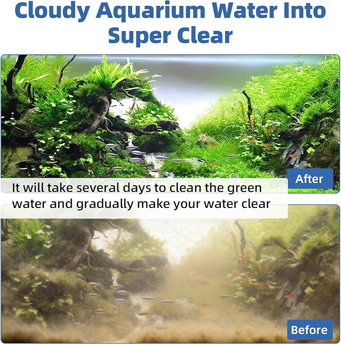 hygger 9W Aquarium U-V Light with Timer, 360° Protective Shield Clean Light for Crystal Clear Green Water, Submersible Fish Tank Cleaner for 60–100 Gallon Freshwater & Saltwater Aquariums