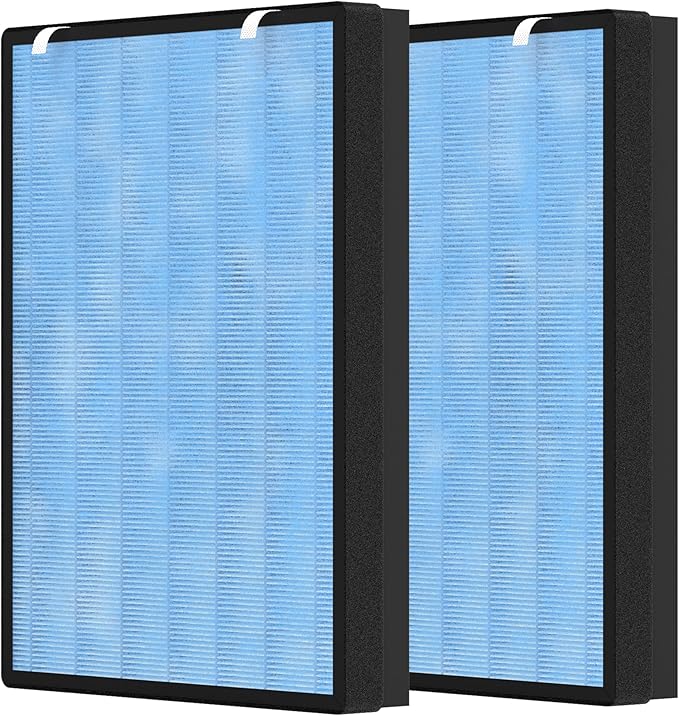 2 Packs HSP002 Replacement Filter Compatible with HSP002 Air Cleaner Purifier 2.0, 4 Stages of Filtration with H13 True HEPA Filters, Activated Carbon Filters, Pre-Filter & Cold Catalyst