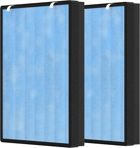 2 Packs HSP002 Replacement Filter Compatible with HSP002 Air Cleaner Purifier 2.0, 4 Stages of Filtration with H13 True HEPA Filters, Activated Carbon Filters, Pre-Filter & Cold Catalyst