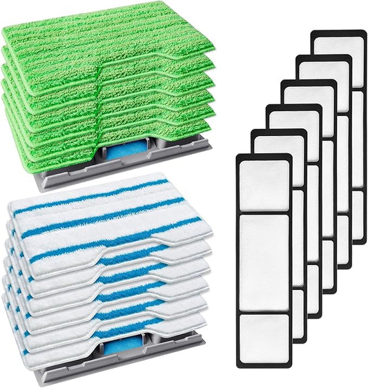 KEEPOW Reusable Mop Replacement Pads Compatible with Mop VM252 VM200 VC205 VM250 /QM250 VM190 VM200P12, Washable Vacuum Mop Pad Refills, Upgraded Design of Dirt Chamber