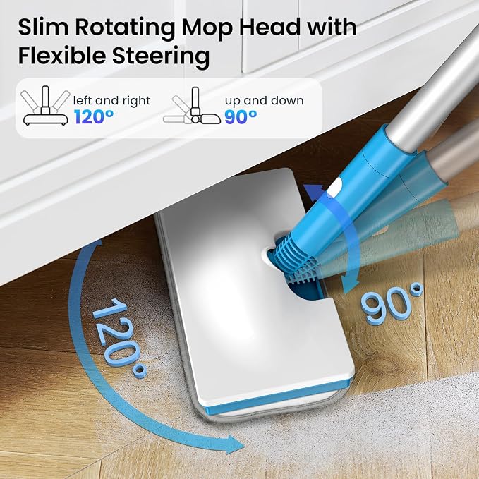 Czlife Z7 Steam Mop for Floor Cleaning, 13-in-1 Handheld Steam Cleaner for Home Tile Grout Hardwood Laminate Furniture Couch Clothes Carpet, Multi-Purpose Floor Steamer Machine, Corded (Blue)