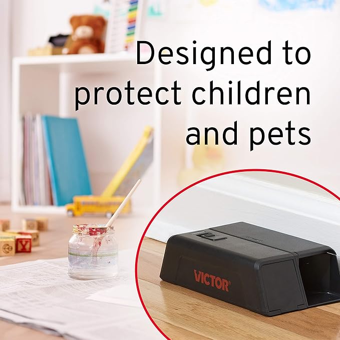 Victor M250S Indoor Humane Electronic Mouse Trap - No Touch, No See Electric Instant Kill Mouse Trap - 4 Traps