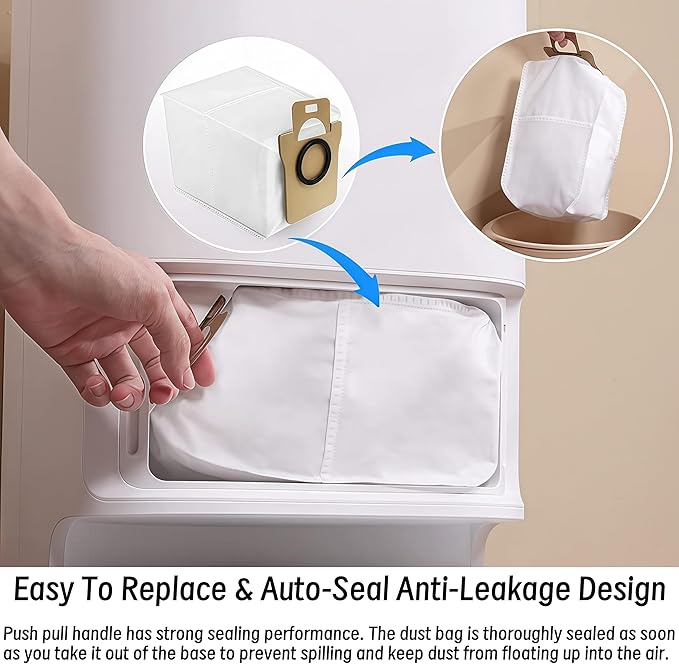 Dust Bags + Mop Pads + Roller Brush for Xiaomi X20 +, X10 +, for Dreame L10s Ultra, L10 Ultra, L20 Ultra Robot Vacuums Replacement Parts Vacuum Bag Mop Cloth Brush Set Accessories Kit