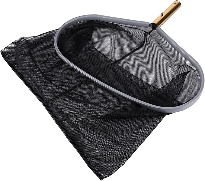 Swimming Pool Leaf Rake Fine Mesh Skimmer Net 9.6"x18" Sturdy Aluminum Frame - Efficient Debris Removal, Quick - Drain Design for Pools, Ponds, Hot Tubs