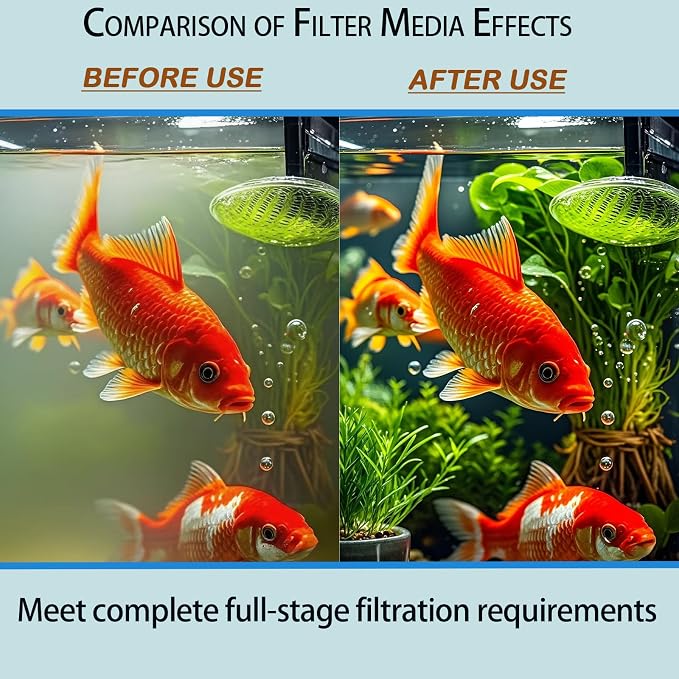 42 Pack Replacement Filter Media Kit for Fluval 406/407, 2 Full Sets | High Porosity Bio Foam, Ceramic Rings, Activated Carbon & Polishing Pads, Clear Tank Water, Reduced Algae & Yellow Buildup