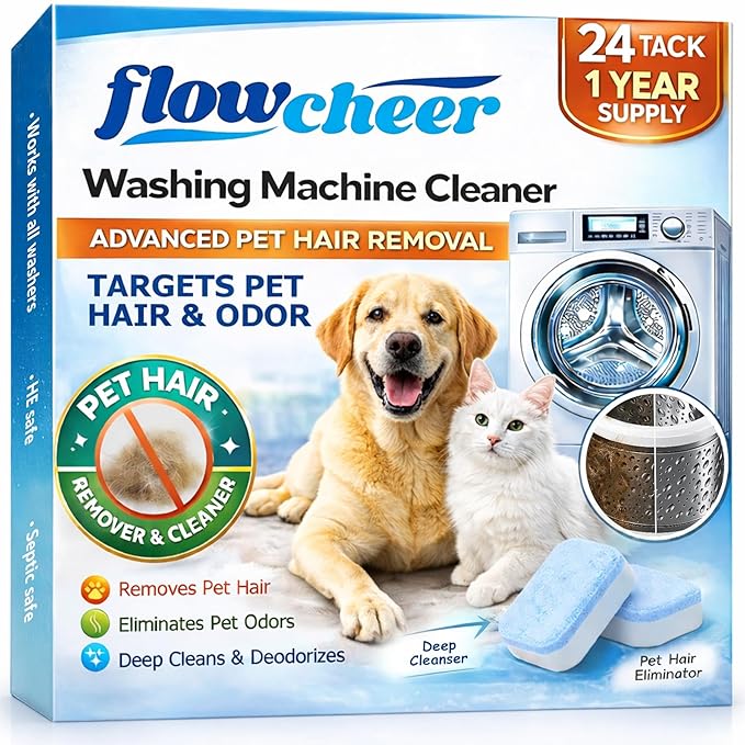 flowcheer Hand Soap Tablet Refills + Washing Machine Cleaner Descaler Tablets Bundle – Eco Foaming Hand Wash + Deep Clean Laundry Machine Maintenance Kit