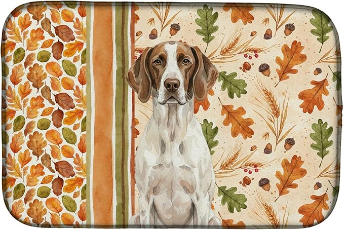 Caroline's Treasures Liver and White Pointer Heirloom Fall Dish Drying Mat Absorbent Dish Drying Mat Pad for Kitchen Counter Dish Drainer Mat for Countertop, 14 x 21", Multicolor