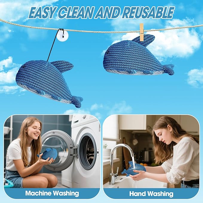 Hot Tub Scum Absorber, Hot Tub Accessories, Spa & Pool Scum Eliminating Balls,Hot Tub Scum Sponge for Hot Tub Oil Absorbing Sponge for Hot Tub Skimmer, Hot Tub Sponge Scum Remover (Fish)