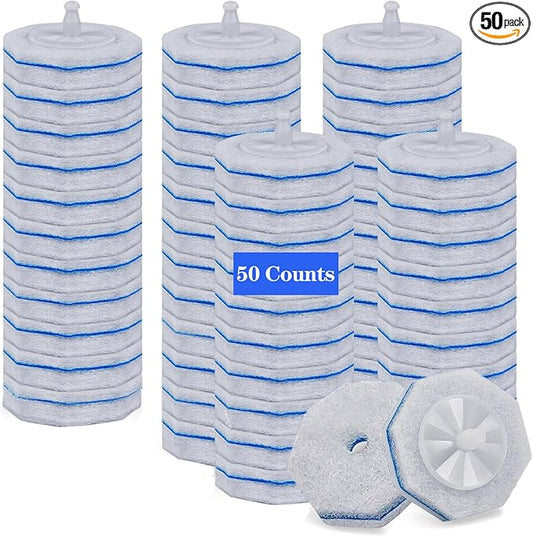 50 Pcs Toilet Wand Refills for Clorox, Disposable Scrub Pads Compatible with Clorox Toilet Wand - For Bathroom, Sink, Bathtub and Multi-Surface Cleaning