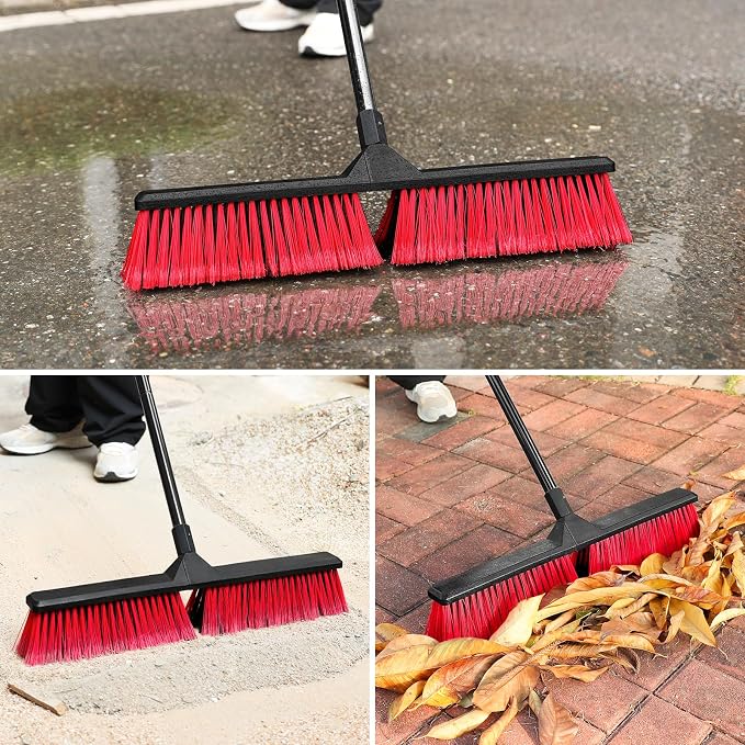 24" Push Broom Brush with 2 Pack 53 Gallon Yard Bags
