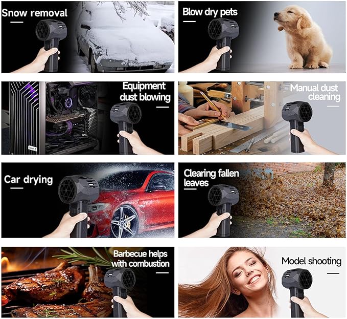 Compressed Air Duster, 16000mAh Rechargeable Cordless Air Blower, with 4 Lighting Effects, 1500 Grams Thrust, for Computer, Keyboard, Outdoor, House and Car