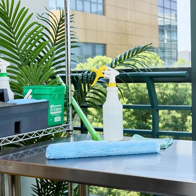 Restaurantware-Clean Tek Professional Window Washer Strip, 1 Window Scrubber with T-Bar Handle - Machine Washable, No-Streak Cleaning, Blue Acrylic Washer for Glass Door, Home Or Commercial Use
