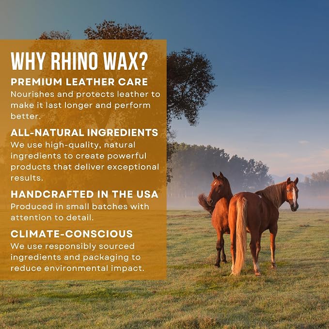 Rhino Wax - Complete Saddle Soap and Horse Tack Kit -Includes: SaddleSoap - Leather Conditioner - Oil - Brushes - Cloths. Equestrian Supplies (Boots, Bridles, Saddles, Horse Stuff) - Made in the USA