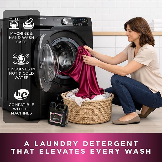 Honestly Margo Goddess Luxury Laundry Detergent (32 oz, Pack of 1) – Laundry Detergent Scented with Oud, Orange Blossom, Exotic Florals & Sandalwood | Delicate Laundry Detergent, Liquid Soap, 11 Loads